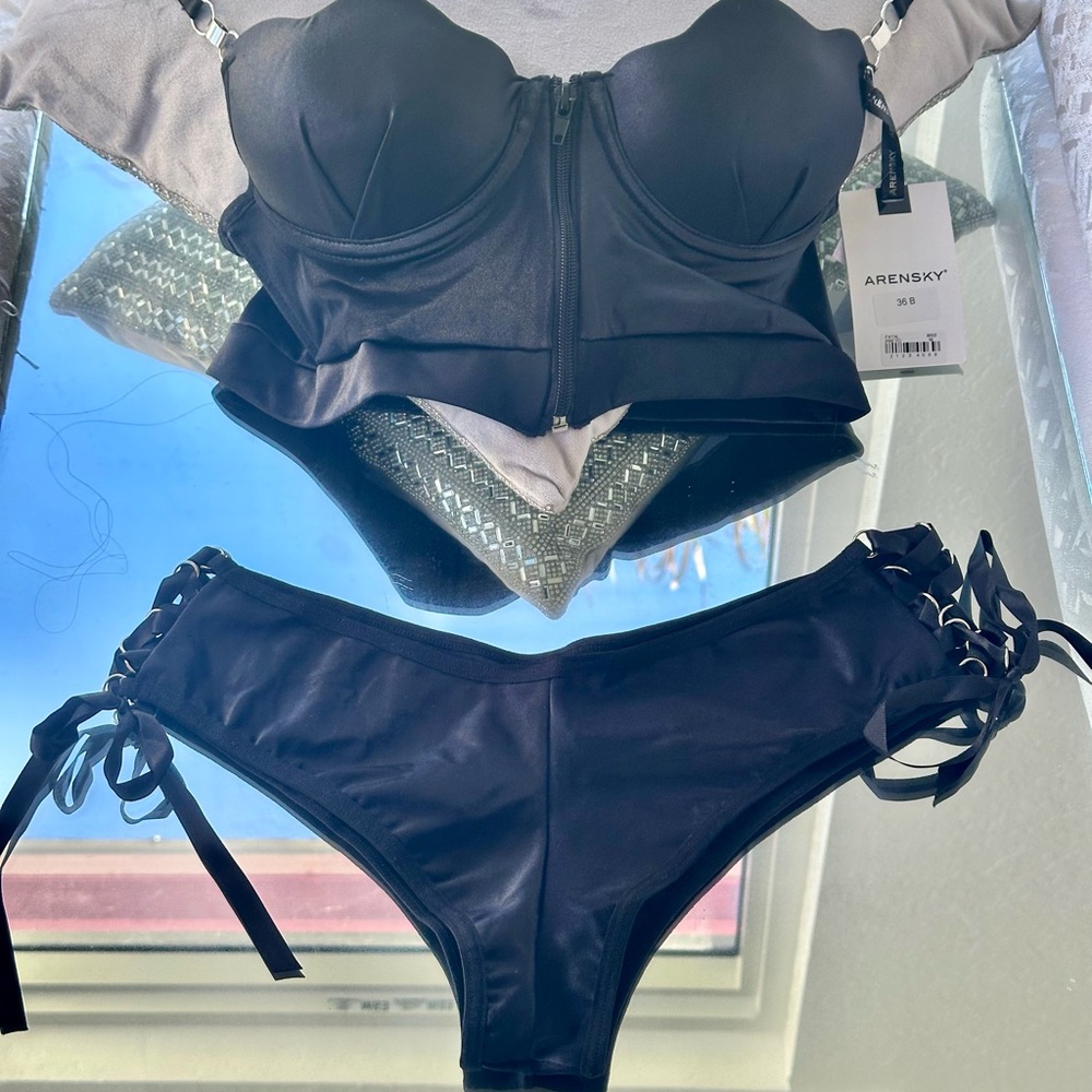 Arensky Black Bustier Bikini Set